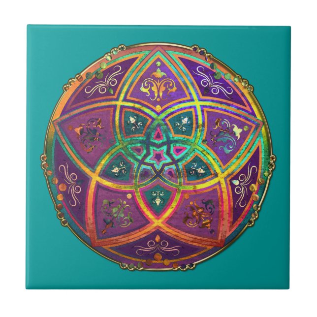 Venus Flower of Love fineART Oriental Antique Gold Ceramic Tile (Front)