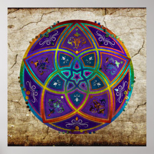 Venus Flower of Love fineART Oriental Antique lila Poster