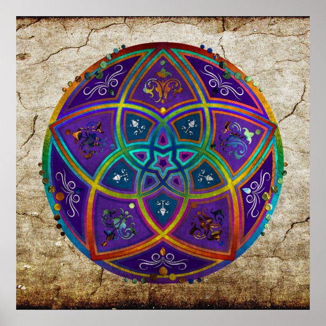 Venus Flower of Love fineART Oriental Antique lila Poster (Front)