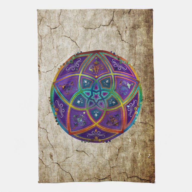 Venus Flower of Love fineART Oriental Antique lila Towel (Vertical)