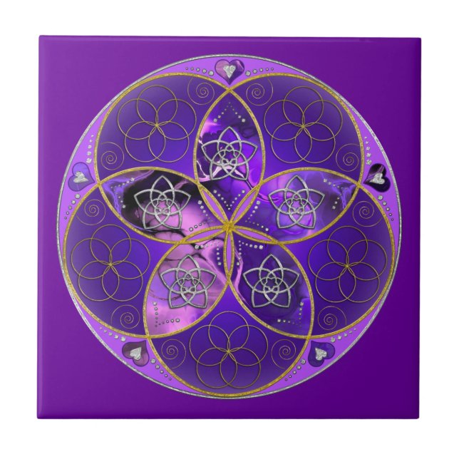 Venus Flower of Love fineART violet pink Ceramic Tile (Front)
