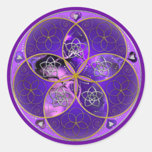 Venus Flower of Love fineART violet pink Classic Round Sticker