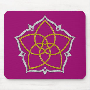 VENUS FLOWER / Venusblume Lotus GOLD SILVER Mouse Pad