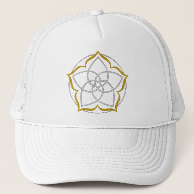 VENUS FLOWER / Venusblume Lotus SILVER GOLD Trucker Hat (Front)