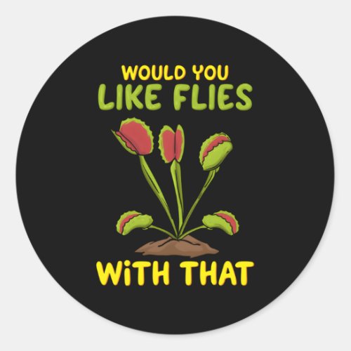 Venus Fly Trap For A Carnivorous Plants Gardener Classic Round Sticker