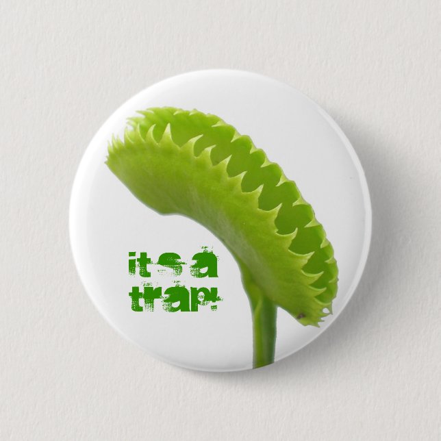 Venus Fly Trap Pinback Button (Front)