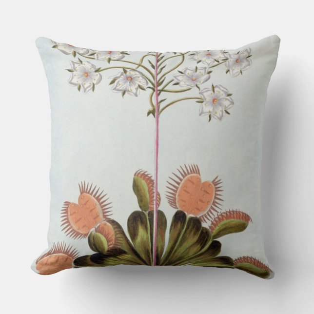 Venus Fly-trap, plate 84, from 'Collection Precieu Throw Pillow (Front)