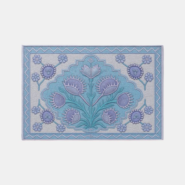 Venus Fly Trap Turkish Embroidered-ish Rug (Front)