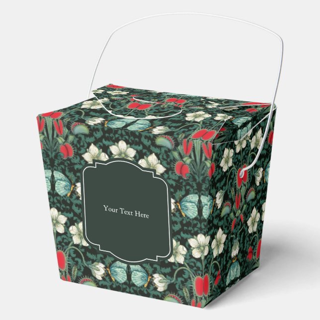 Venus Flytrap & Butterfly Gothic Custom Medium Favor Boxes (Front)