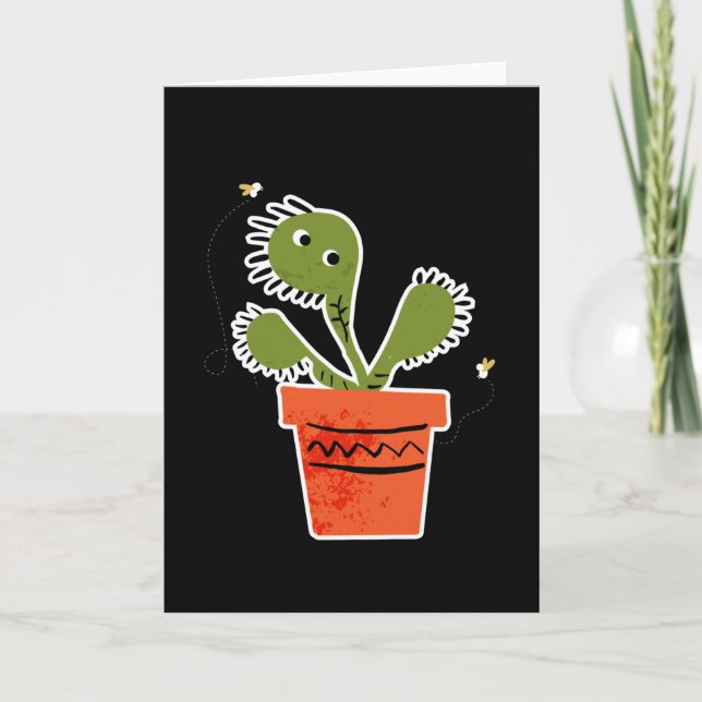 Venus Flytrap Carnivorous Like Flies Card (Front)