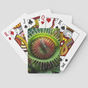 Venus Flytrap Floral Carnivorous Whimsical Poker Cards