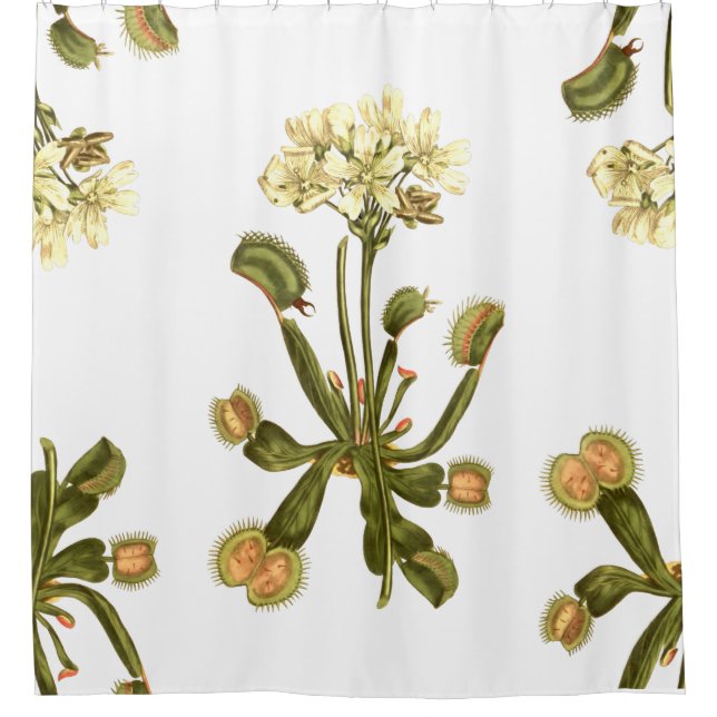 venus flytrap floral flowers shower curtain (Front)