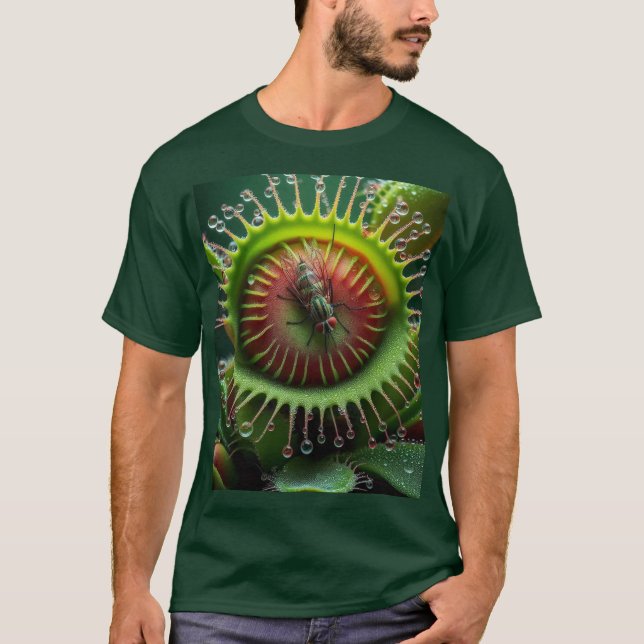 Venus Flytrap Floral Fun Bold Whimsical  T-Shirt (Front)