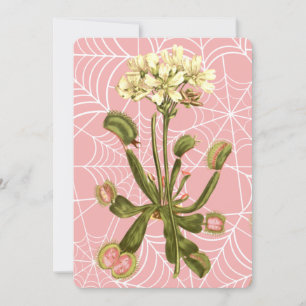 venus flytrap floral spider web invitation
