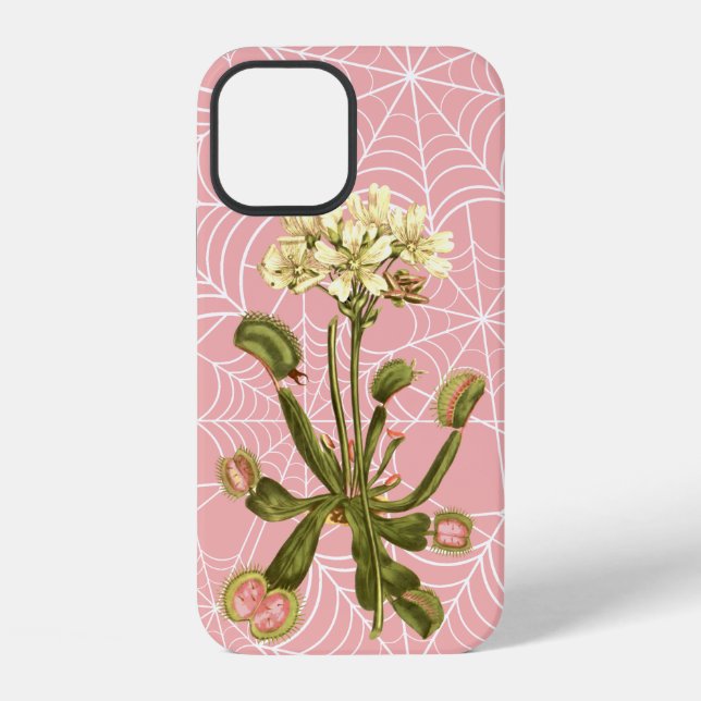 venus flytrap floral spider web iphone case (Back)
