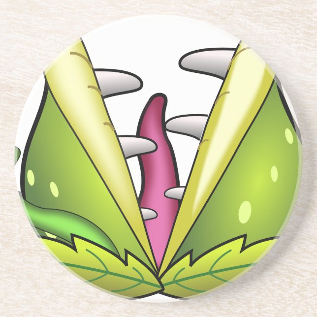 venus flytrap monster sandstone coaster (Front)