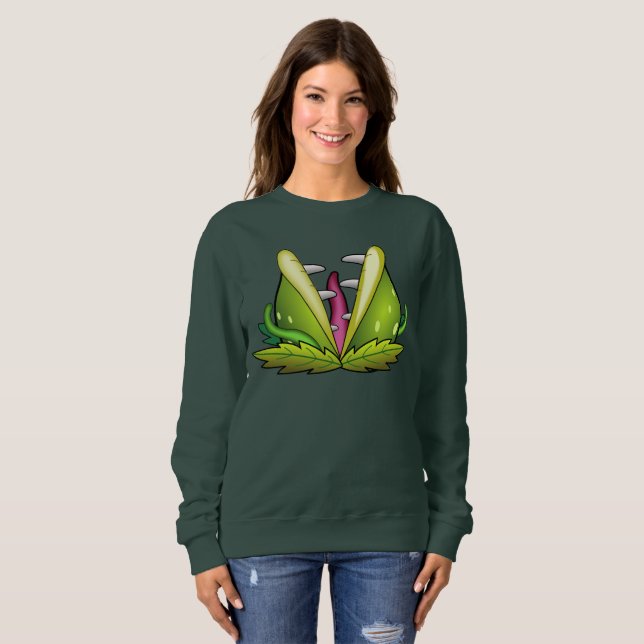 venus flytrap monster womens sweatshirt (Front Full)