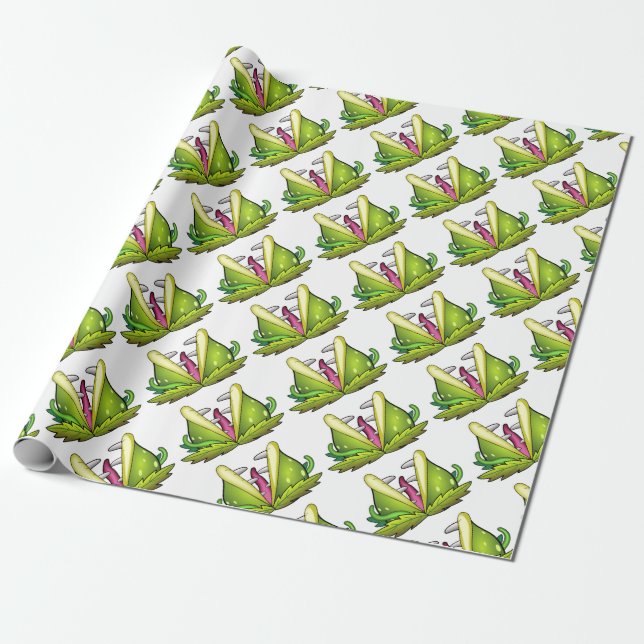 venus flytrap monster wrapping paper (Unrolled)