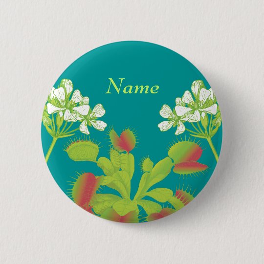 Venus Flytrap Name Badge Button