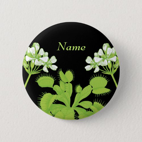 Venus Flytrap Name Tag Button