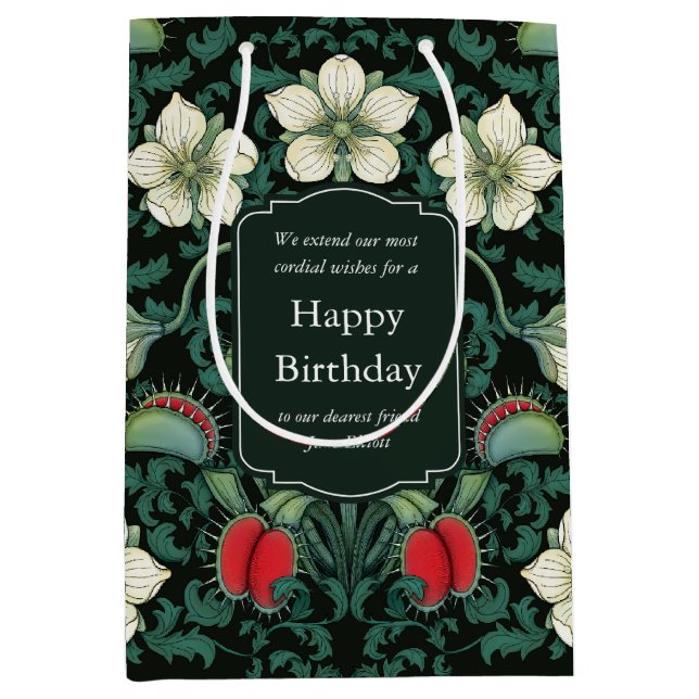 Venus Flytrap Personalized Victorian Medium Gift Bag (Front)