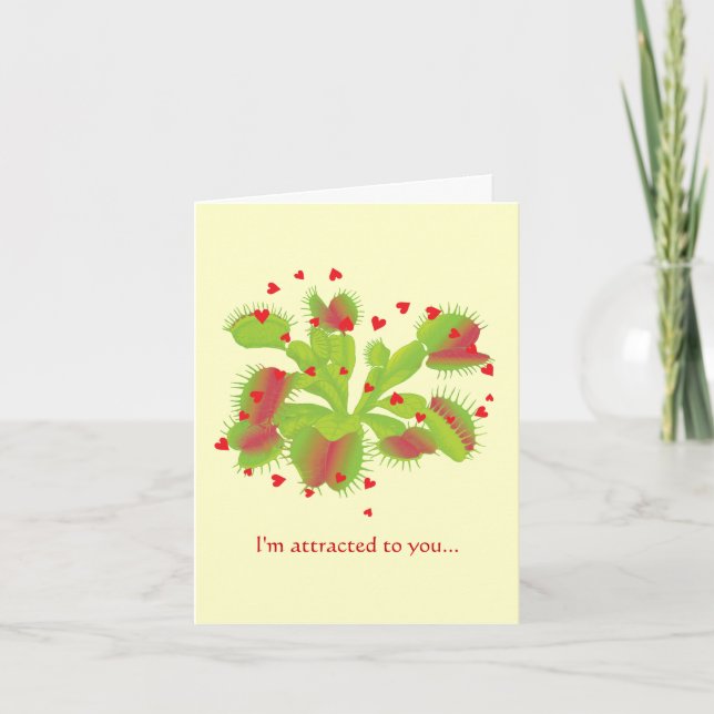 Venus Flytrap Valentine Holiday Card (Front)