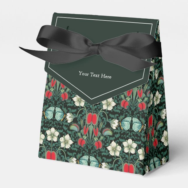 Venus Flytrap Victorian Botanical Custom Tent Favor Boxes (Front Side)