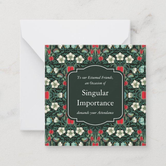 Venus Flytrap Victorian Gothic Mini Note Card (Front)