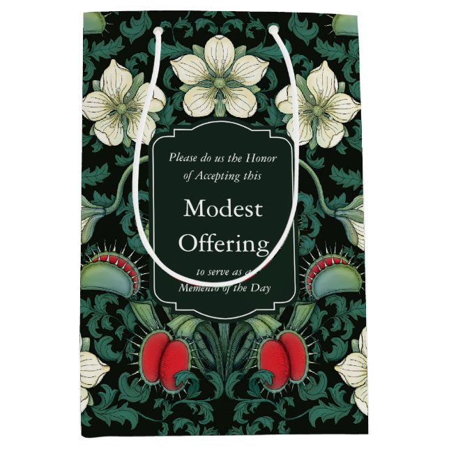 Venus Flytrap Victorian Gothic Personalized Medium Gift Bag (Front)