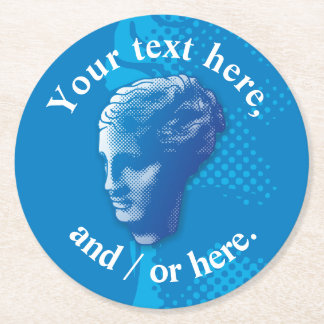 Venus Head Round Paper Coaster