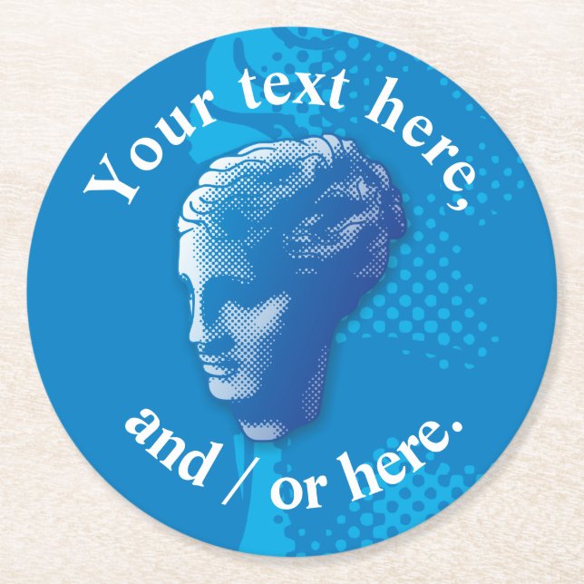 Venus Head Round Paper Coaster (Front)