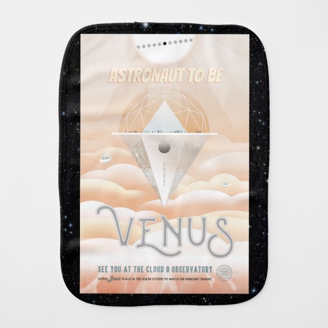 Venus Obsevatory for Mars transit, Future Spaceman Baby Burp Cloth (Front)