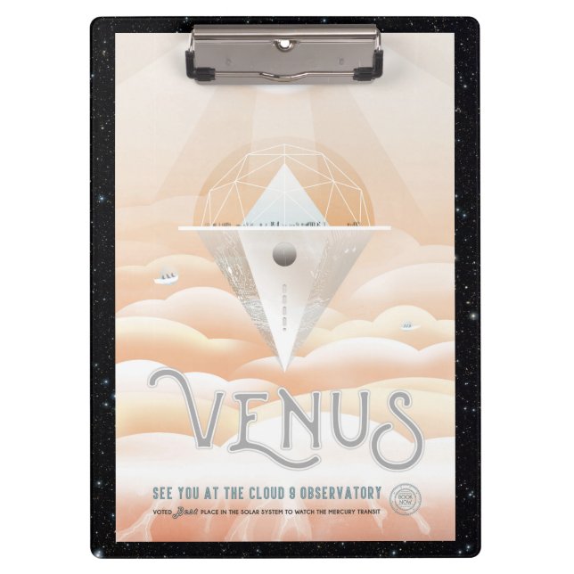 Venus Obsevatory for Mars transit space tourist Clipboard (Front)