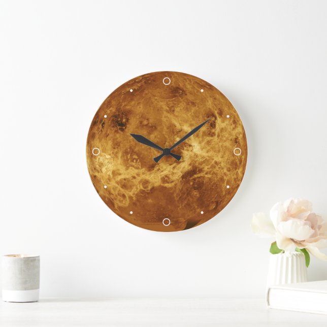 Venus Planet Solar System Libra Love Orange Large Clock (Home)
