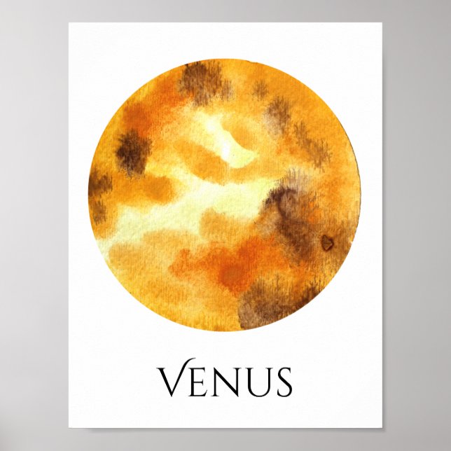 Venus Planet Watercolor Poster (Front)