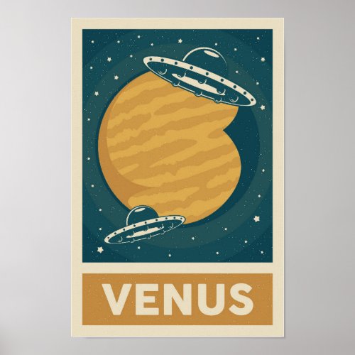 Venus Retro Galaxy UFO Poster