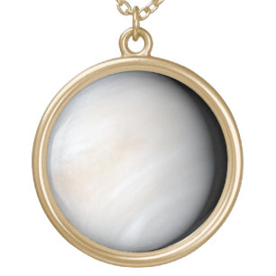 Venus with clouds gold plated necklace