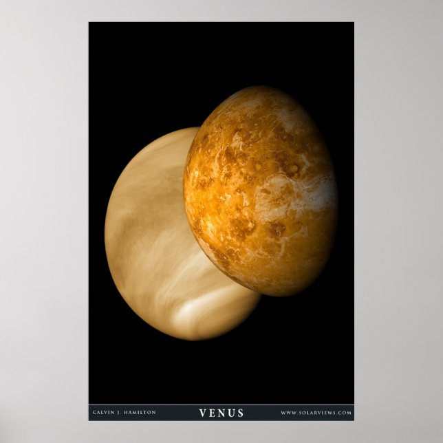 Venus with Visible and Radar Illumination  Poster (Front)
