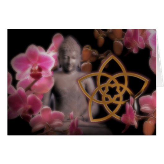 VENUSBLUME mit Buddha & Orchidee Cards (Front Horizontal)