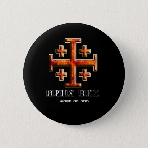 Ver 3  Jerusalem Cross  Opus Dei _ Black Back Button