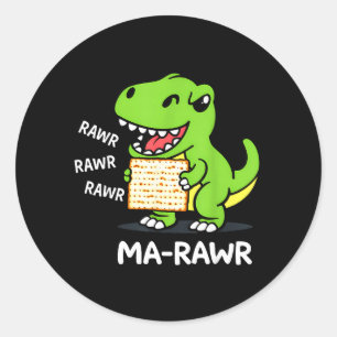 ver Maror Ma-Roar Dinosaur Funny Pesach Classic Round Sticker