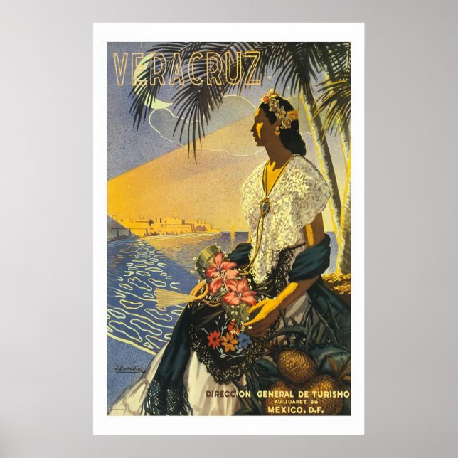 "Vera Cruz" Vintage Travel Poster (Front)