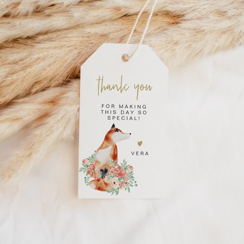 VERA Eucalyptus Greenery  Terracotta Floral Fox Gift Tags