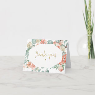 VERA Eucalyptus Greenery & Terracotta Floral Thank You Card