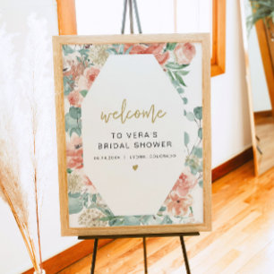 VERA Greenery & Terracotta Floral Bridal Welcome Poster