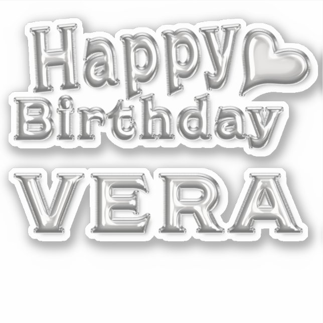Vera Happy Birthday silver Sticker (Front)