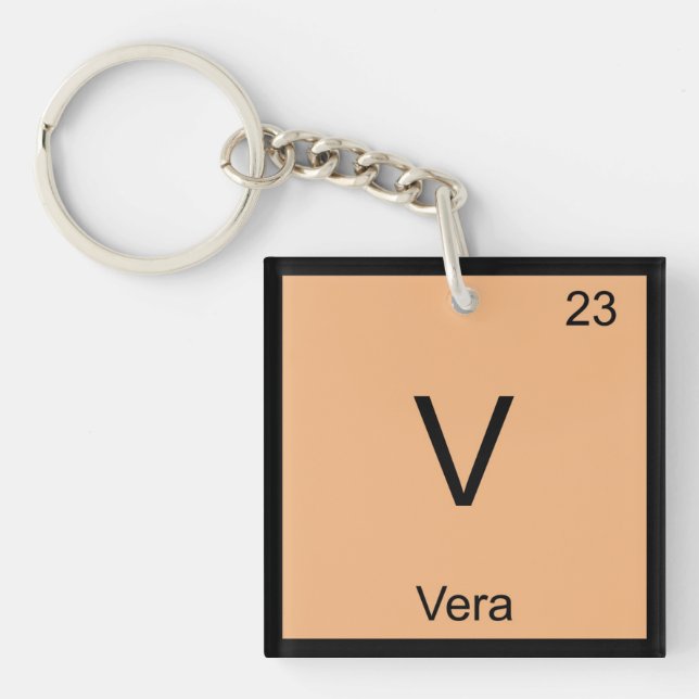 Vera Name Chemistry Element Periodic Table Keychain (Front)