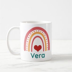 Vera Name Vintage Boho Rainbow Coffee Mug