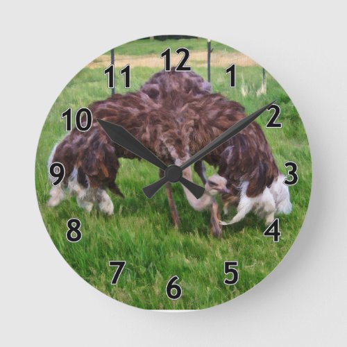 Vera the Ostrich Round Clock