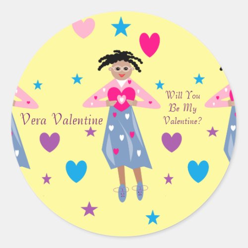 Vera Valentine Will You Be My Valentine  Classic Round Sticker